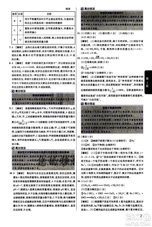 金考卷特快专递2021版福建中考45套汇编化学答案 金考卷特快专递2021版福建中考45套汇编化学答案