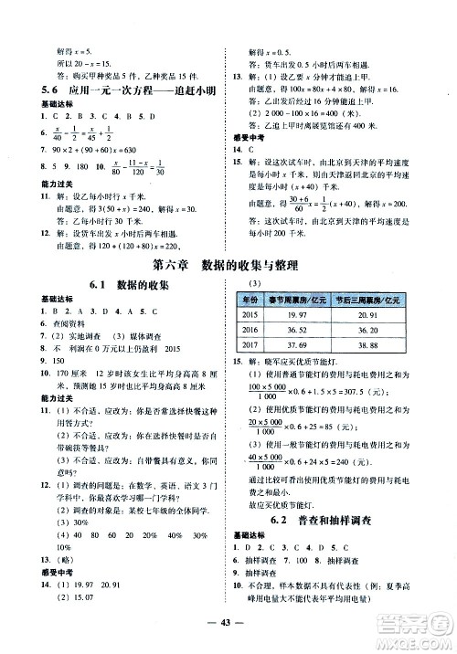 广东经济出版社2020年百分导学数学七年级上册BS北师版答案