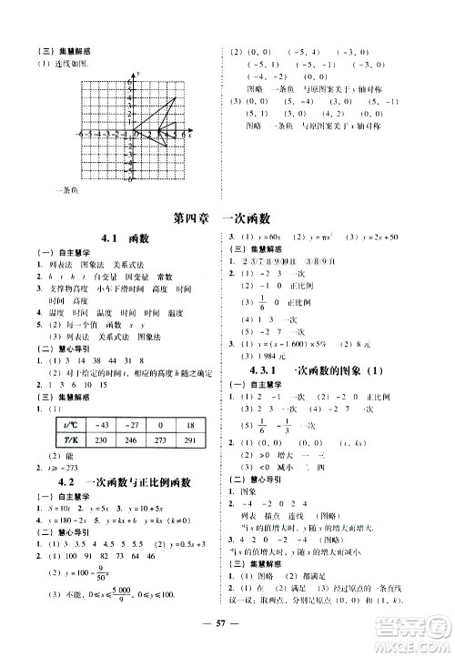 广东经济出版社2020年百分导学数学八年级上册BS北师版答案