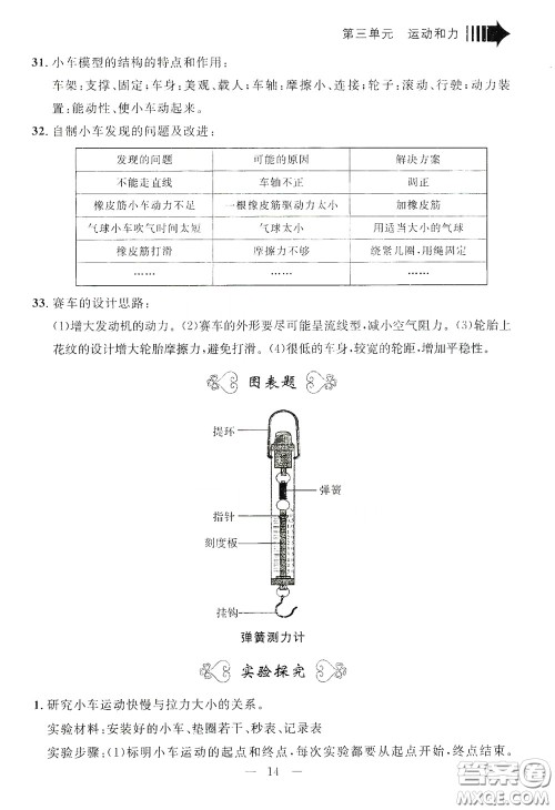 宁波出版社2020迎考复习清单四年级科学上册答案