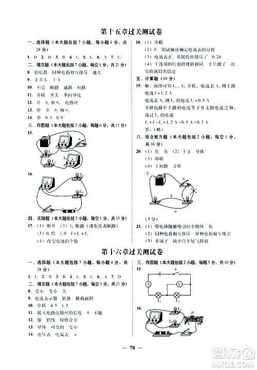 广东经济出版社2020年百分导学物理九年级全一册人教版答案 广东经济出版社2020年百分导学物理九年级全一册人教版答案