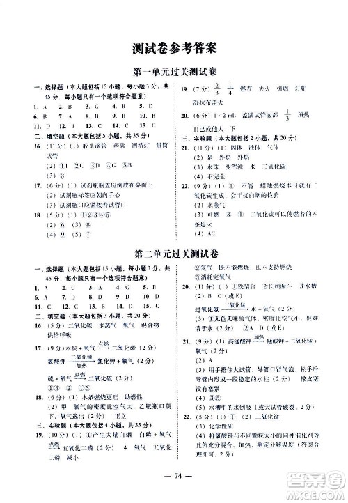 广东经济出版社2020年百分导学化学九年级全一册人教版答案 广东经济出版社2020年百分导学化学九年级全一册人教版答案