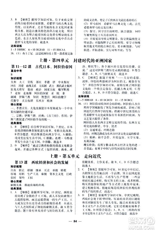 广东经济出版社2020年百分导学历史九年级全一册人教版答案 广东经济出版社2020年百分导学历史九年级全一册人教版答案