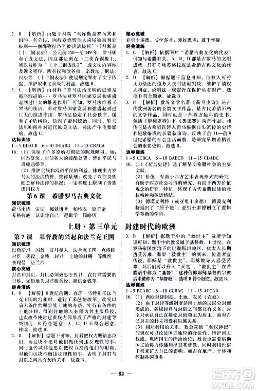 广东经济出版社2020年百分导学历史九年级全一册人教版答案 广东经济出版社2020年百分导学历史九年级全一册人教版答案