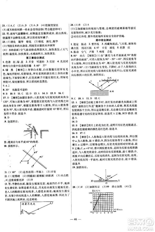 2020年新课程成长资源课时精练物理八年级上册苏科版答案