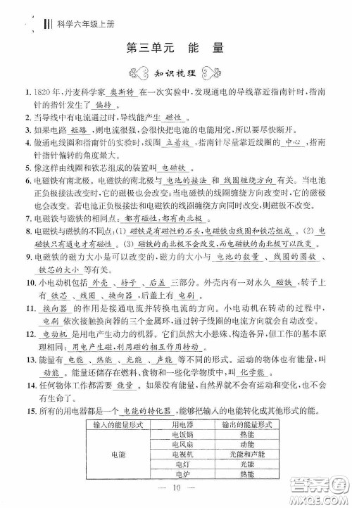 宁波出版社2020迎考复习清单六年级科学上册答案
