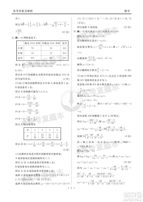 广东省2021届普通高中学业质量联合测评高三数学试题及答案