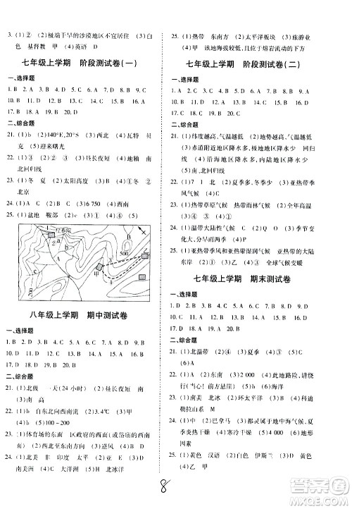 内蒙古少年儿童出版社2020本土攻略地理七年级上册XQ星球版答案 内蒙古少年儿童出版社2020本土攻略地理七年级上册XQ星球版答案