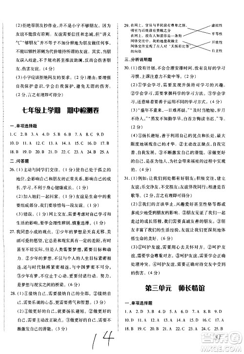 内蒙古少年儿童出版社2020本土攻略道德与法治七年级上册RJ人教版答案 内蒙古少年儿童出版社2020本土攻略道德与法治七年级上册RJ人教版答案