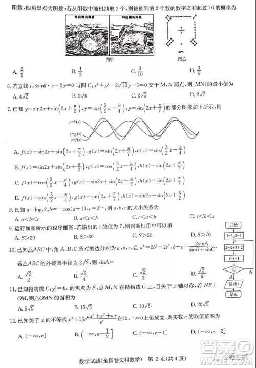 华大新高考联盟2021届高三11月教学质量测评文科数学试题及答案 华大新高考联盟2021届高三11月教学质量测评文科数学试题及答案