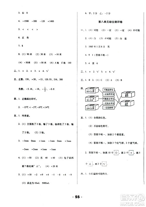 北方妇女儿童出版社2020全程考评一卷通数学四年级上册BS北师版答案