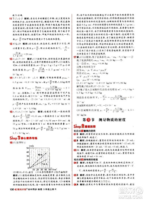 黑龙江教育出版社2021新版阳光计划初中同步物理八年级上册R人教版答案