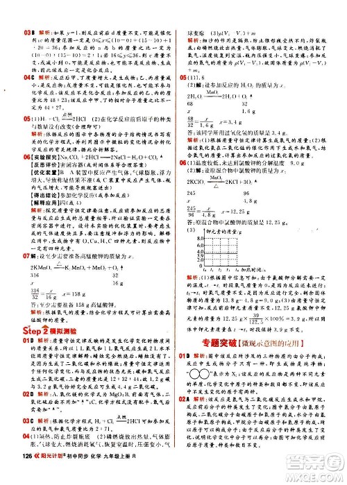 黑龙江教育出版社2021新版阳光计划初中同步化学九年级上册R人教版答案