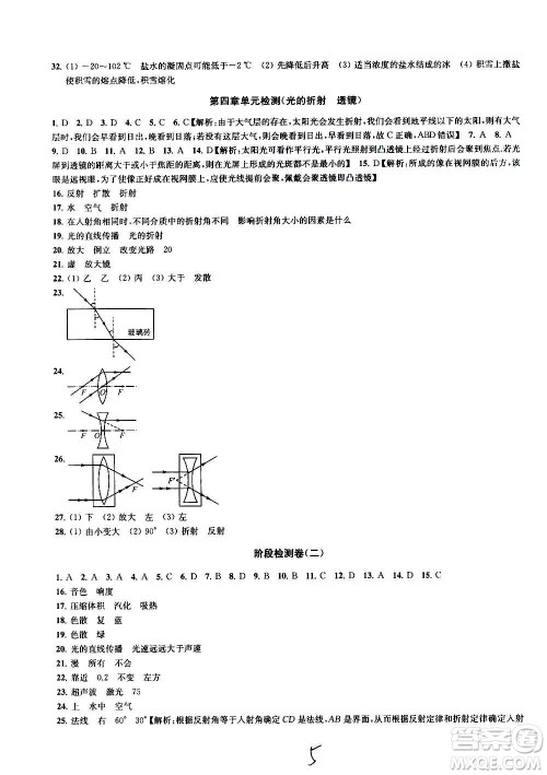 2020版金钥匙冲刺名校大试卷八年级上册物理国标江苏版答案 2020版金钥匙冲刺名校大试卷八年级上册物理国标江苏版答案