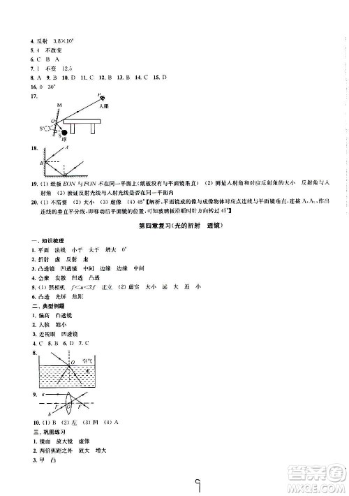 2020版金钥匙冲刺名校大试卷八年级上册物理国标江苏版答案 2020版金钥匙冲刺名校大试卷八年级上册物理国标江苏版答案