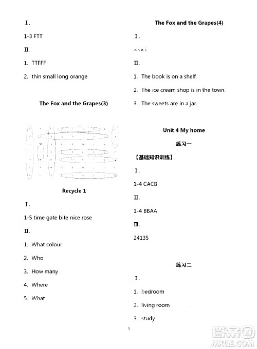 宁夏人民教育出版社2020学习之友英语四年级上册人教版答案