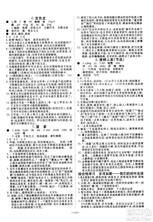 新疆文化出版社2020年351高效课堂导学案九年级全一册语文人教版答案