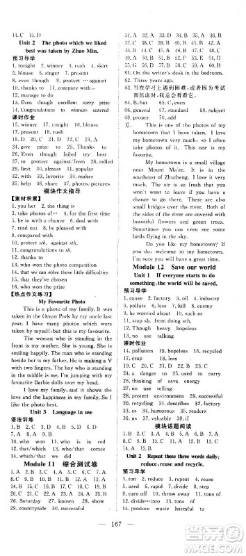 新疆文化出版社2020年351高效课堂导学案九年级全一册英语外衔版答案