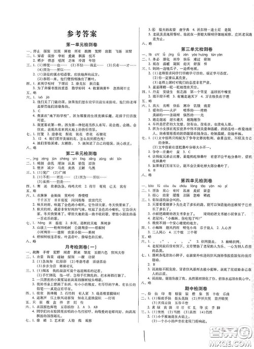 2020年秋夺冠王检测卷三年级语文上册答案 2020年秋夺冠王检测卷三年级语文上册答案