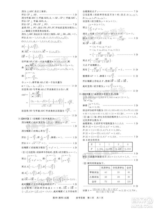 2021年普通高等学校招生全国统一考试河南名校联盟模拟信息卷理科数学试题及答案