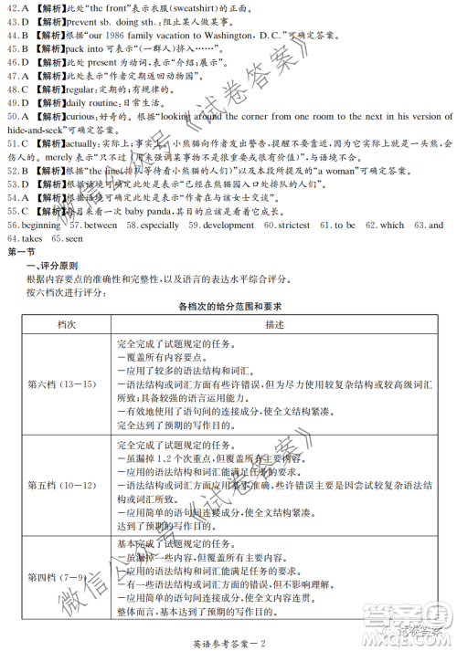 炎德英才大联考联合体2020年高三12月联考英语试题及答案