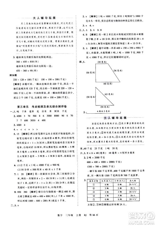 江西人民出版社2020秋王朝霞考点梳理时习卷数学三年级上册RJ人教版答案 江西人民出版社2020秋王朝霞考点梳理时习卷数学三年级上册RJ人教版答案
