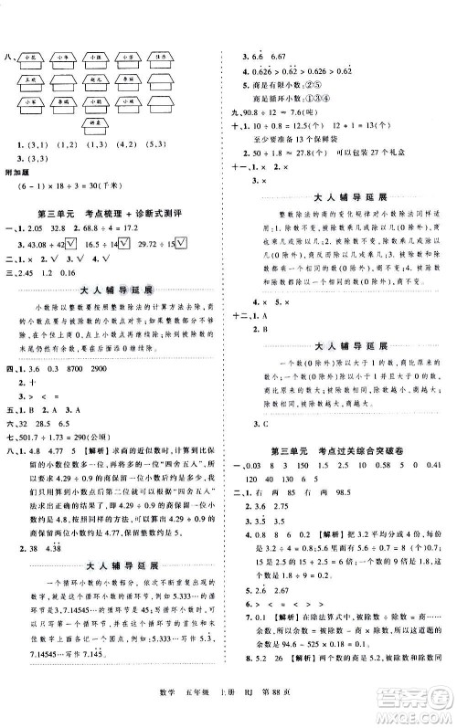 江西人民出版社2020秋王朝霞考点梳理时习卷数学五年级上册RJ人教版答案 江西人民出版社2020秋王朝霞考点梳理时习卷数学五年级上册RJ人教版答案