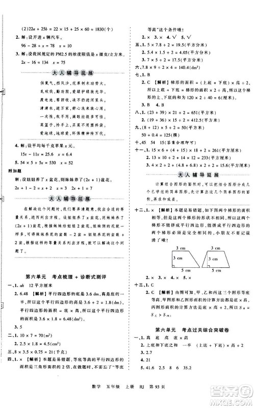 江西人民出版社2020秋王朝霞考点梳理时习卷数学五年级上册RJ人教版答案 江西人民出版社2020秋王朝霞考点梳理时习卷数学五年级上册RJ人教版答案