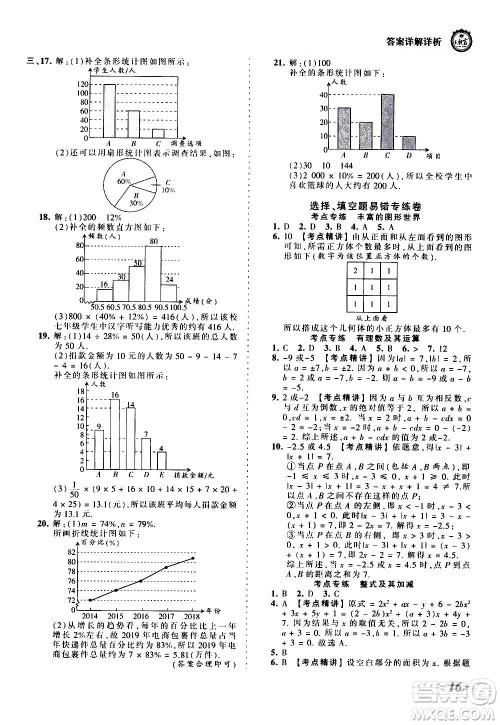 江西人民出版社2020秋王朝霞考点梳理时习卷数学七年级上册BS北师版答案