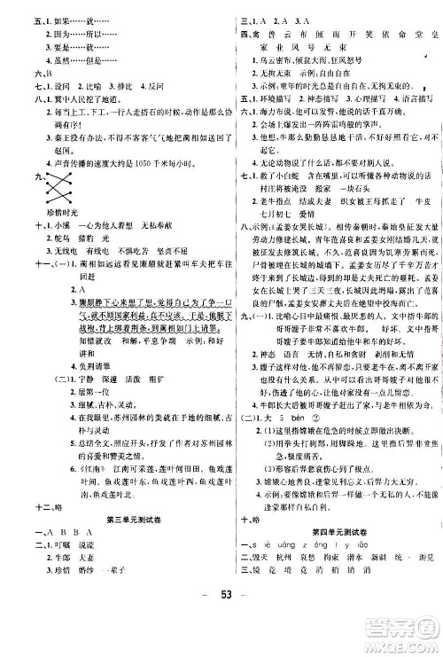 ​合肥工业大学出版社2020七天学练考五年级上册语文RJ人教版答案