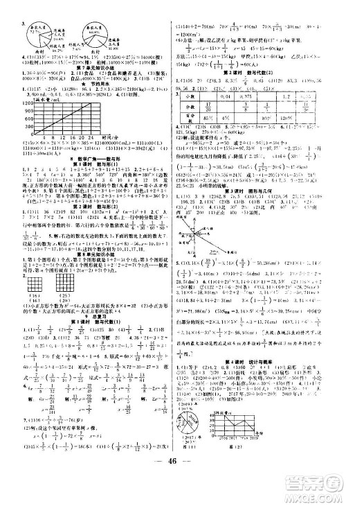 ​合肥工业大学出版社2020七天学练考六年级上册数学RJ人教版答案