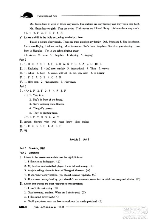 2020我能考第一金牌一课一练英语七年级第一学期N版牛津版答案 2020我能考第一金牌一课一练英语七年级第一学期N版牛津版答案