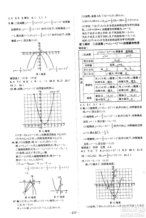 南方出版社2020初中1课3练课堂学练考数学九年级全一册RJ人教版答案