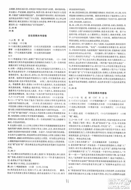 浙江教育出版社2020学林驿站各地期末名卷精选九年级语文全一册人教版答案
