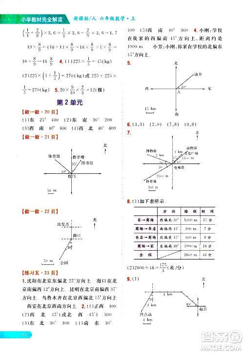 吉林人民出版社2020小学教材完全解读六年级数学上册新课标人教版答案 吉林人民出版社2020小学教材完全解读六年级数学上册新课标人教版答案