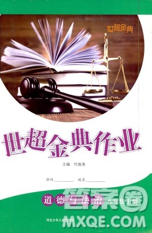 河北少年儿童出版社2020世超金典作业道德与法治八年级上册人教版答案