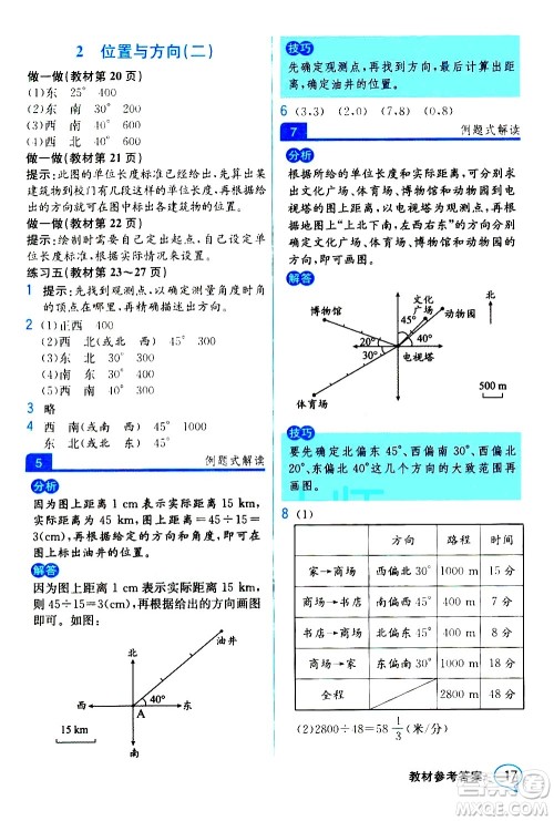 人民教育出版社2020教材解读数学六年级上册人教版答案