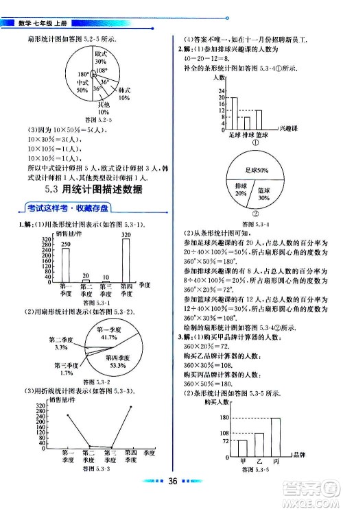 2020年教材解读数学七年级上册HK沪科版参考答案