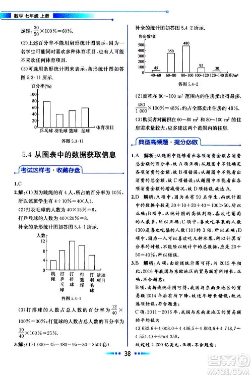 2020年教材解读数学七年级上册HK沪科版参考答案