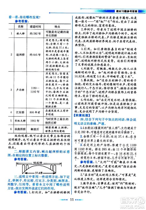 人民教育出版社2020教材解读语文八年级上册统编版答案