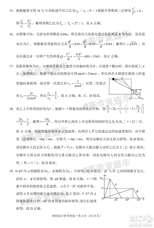 贵港市2021届高中毕业班12月联考监测试题理科综合试题及答案