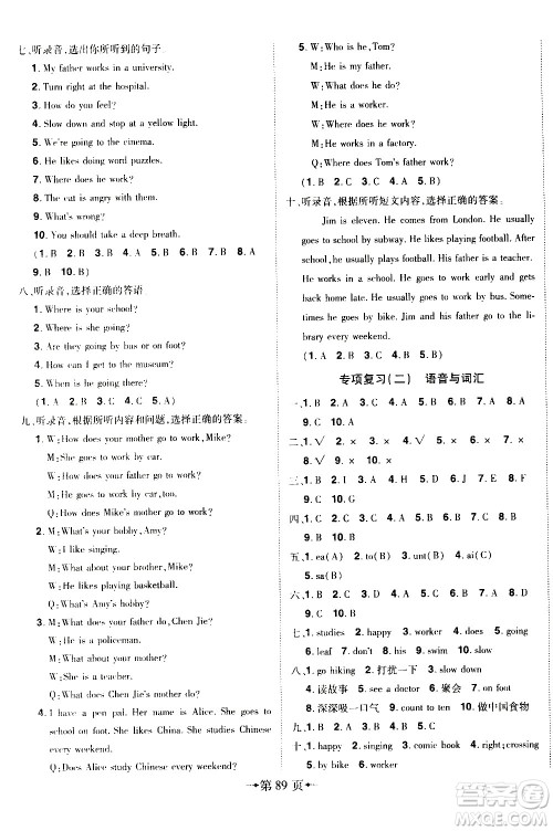 2020年无敌卷王六年级上册英语RJ人教版答案