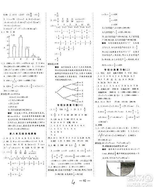 ​2020名师优题小学系列卷数学六年级上册RJ人教版答案