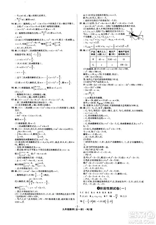 2020魔力一卷通数学九年级全一册RJ人教版答案