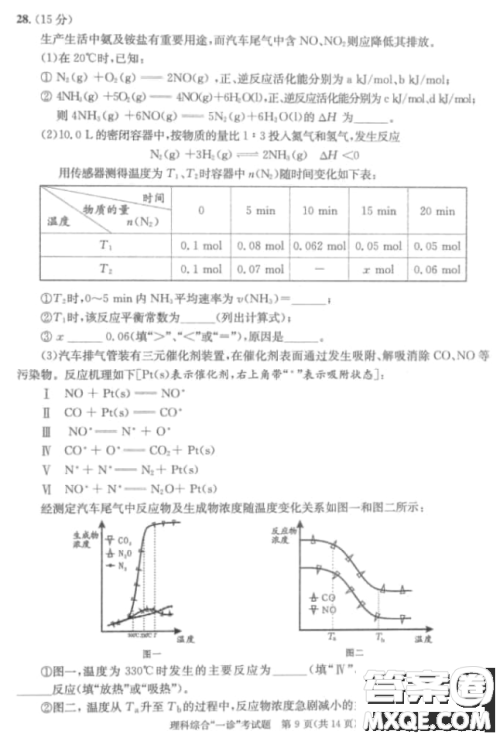 成都市2018级高中毕业班第一次诊断性检测理科综合试题及答案 成都市2018级高中毕业班第一次诊断性检测理科综合试题及答案