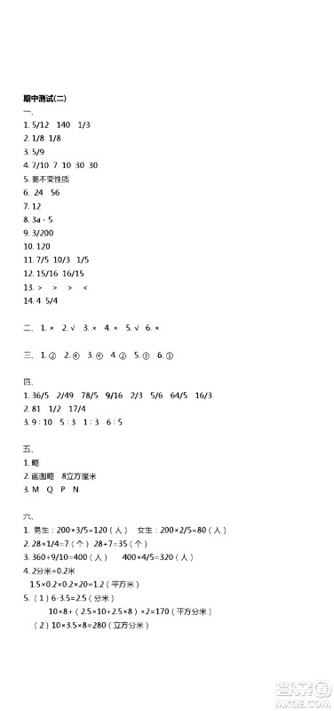 江苏人民出版社2020伴你学数学六年级上册苏教版答案 江苏人民出版社2020伴你学数学六年级上册苏教版答案