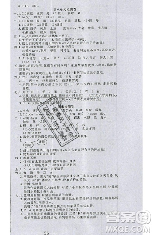 2020好题好卷天天练三年级上册语文人教版答案