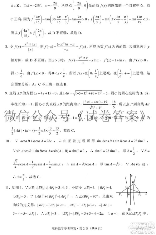 贵阳市五校2021届高三年级联合考试四理科数学答案 贵阳市五校2021届高三年级联合考试四理科数学答案