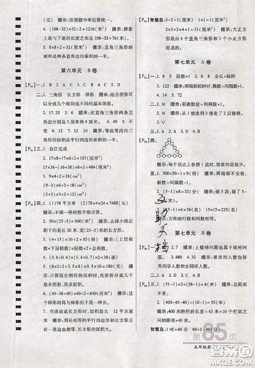开明出版社2020年万向思维最新AB卷五年级数学上册人教版答案 开明出版社2020年万向思维最新AB卷五年级数学上册人教版答案