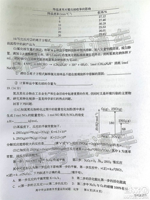 汕头市2020-2021学年度普通高中毕业班教学质量监测化学试题及答案 汕头市2020-2021学年度普通高中毕业班教学质量监测化学试题及答案